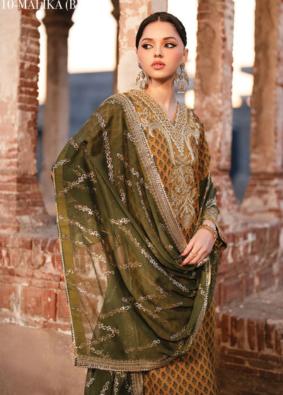 Rumi by Xenia Embroidered Raw Silk Suit Unstitched 3 Piece XE25RF D-10 Malika B