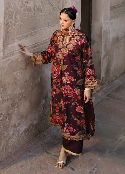 Rumi by Xenia Embroidered Raw Silk Suit Unstitched 3 Piece XE25RF D-12 Fareedan