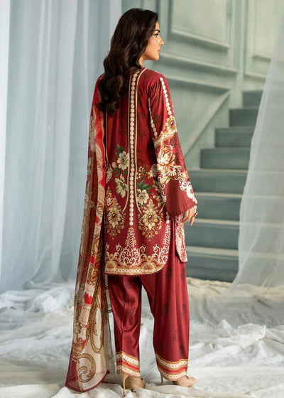 Meerak Women Embroidered Linen Rust Ember - Winter Collection