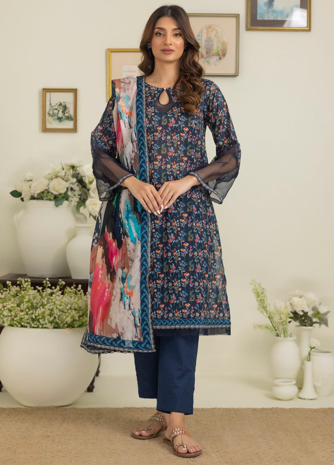 Salina By Regalia Printed Cotton Suit Unstitched 3 Piece RGT24SS3SPC3-3 - Mid Summer Collection