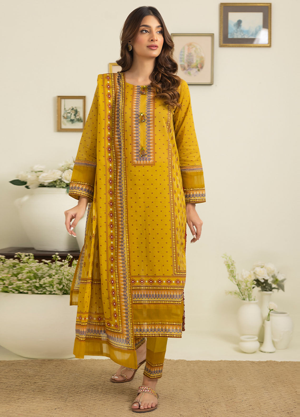 Salina By Regalia Printed Cotton Suit Unstitched 3 Piece RGT24SS3SPC3-1 - Mid Summer Collection