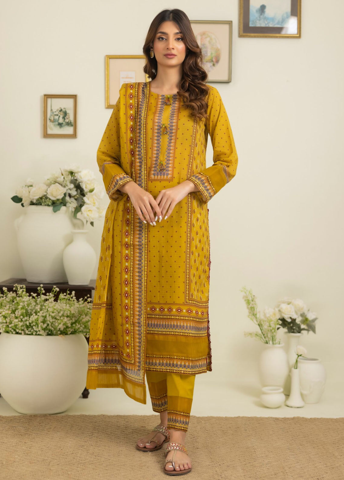 Salina By Regalia Printed Cotton Suit Unstitched 3 Piece RGT24SS3SPC3-1 - Mid Summer Collection