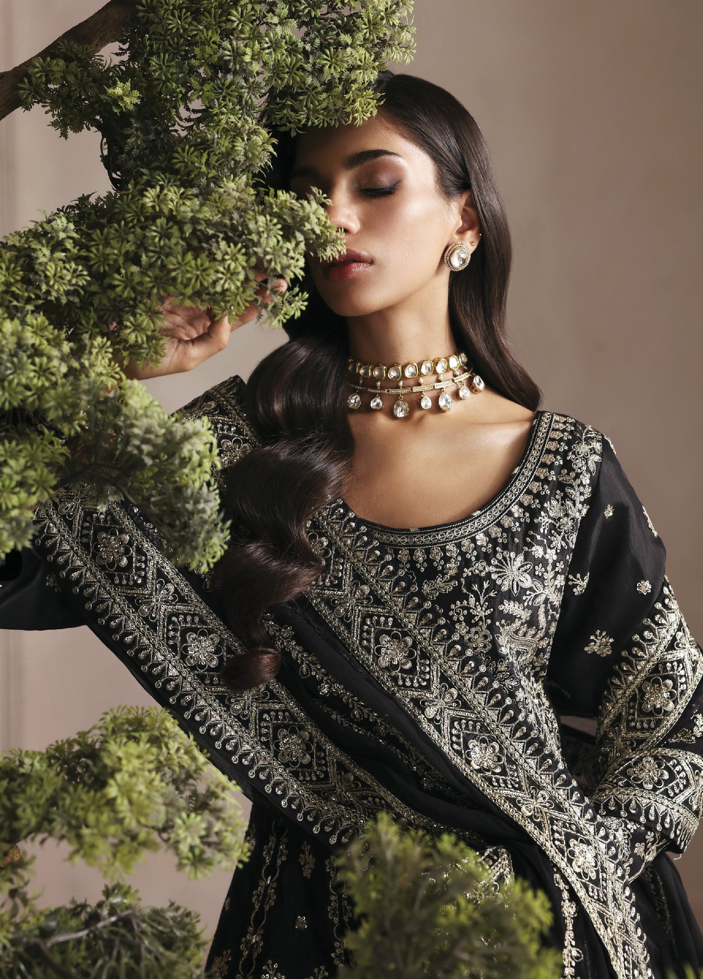 Serica by Gulaal Unstitched Raw Silk Embroidered Suits 3 Piece GL25URC D-SD09-Sorelia - Winter Collection