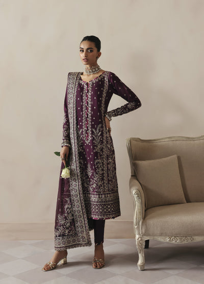 Serica by Gulaal Unstitched Raw Silk Embroidered Suits 3 Piece GL25URC D-SD11 Zarane - Winter Collection