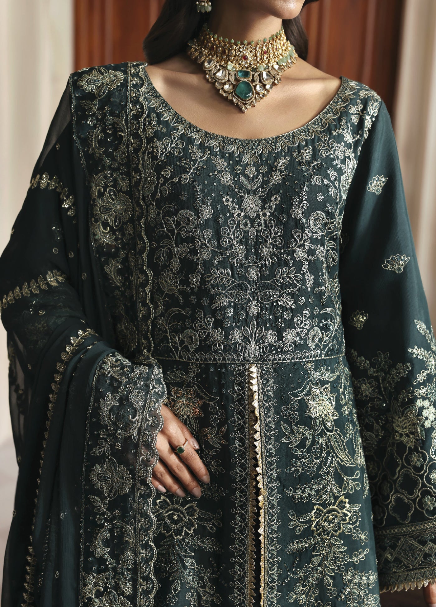 Serica by Gulaal Unstitched Raw Silk Embroidered Suits 3 Piece GL25URC D-SD12 Seraphine - Winter Collection