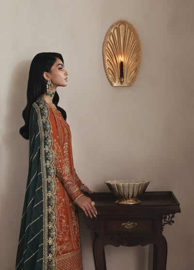 Serica by Gulaal Unstitched Raw Silk Embroidered Suits 3 Piece GL25URC D-SD13 Clora - Winter Collection