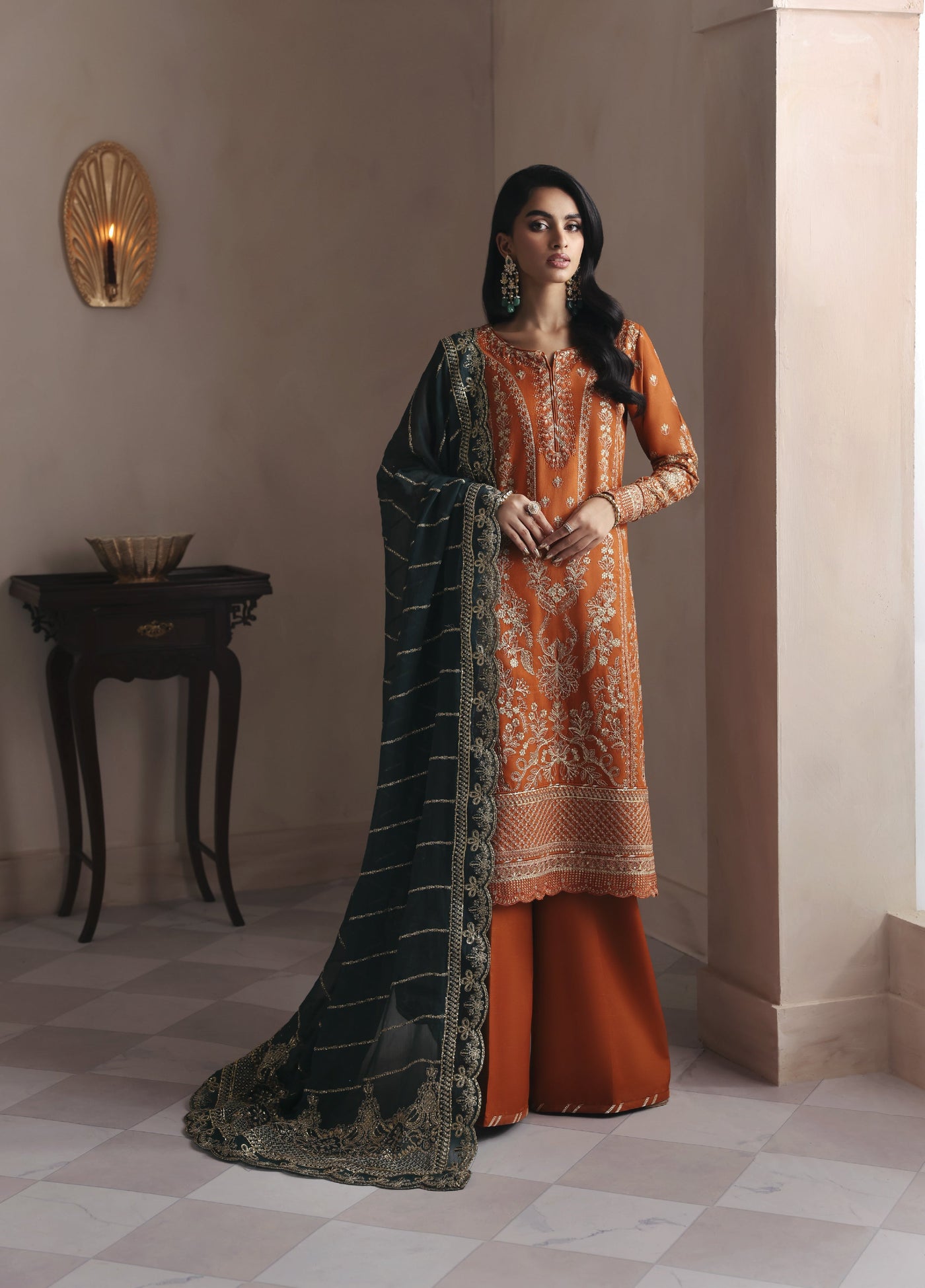 Serica by Gulaal Unstitched Raw Silk Embroidered Suits 3 Piece GL25URC D-SD13 Clora - Winter Collection