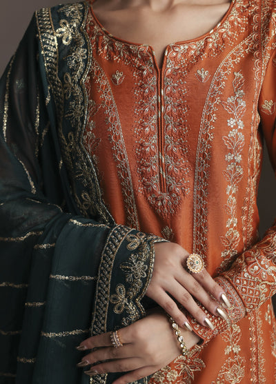 Serica by Gulaal Unstitched Raw Silk Embroidered Suits 3 Piece GL25URC D-SD13 Clora - Winter Collection