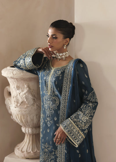 Serica by Gulaal Unstitched Raw Silk Embroidered Suits 3 Piece GL25URC D-SD15 Aeris - Winter Collection
