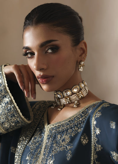 Serica by Gulaal Unstitched Raw Silk Embroidered Suits 3 Piece GL25URC D-SD15 Aeris - Winter Collection