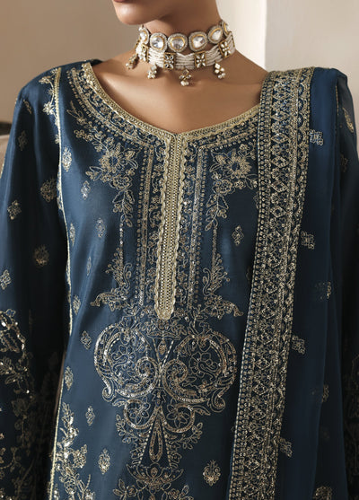 Serica by Gulaal Unstitched Raw Silk Embroidered Suits 3 Piece GL25URC D-SD15 Aeris - Winter Collection