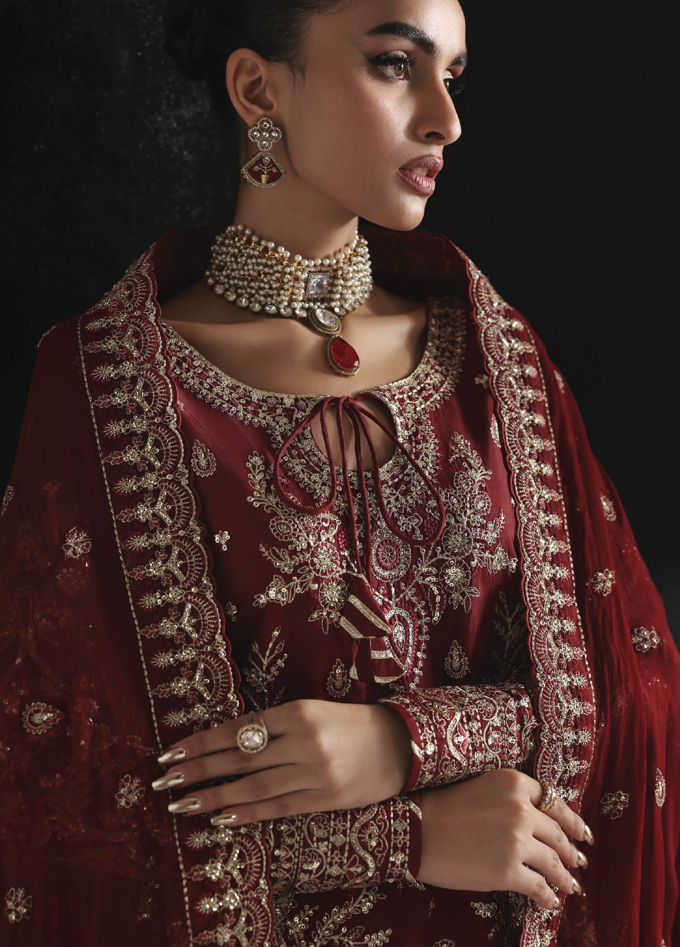 Serica by Gulaal Unstitched Raw Silk Embroidered Suits 3 Piece GL25URC D-SD16 Seryne - Winter Collection