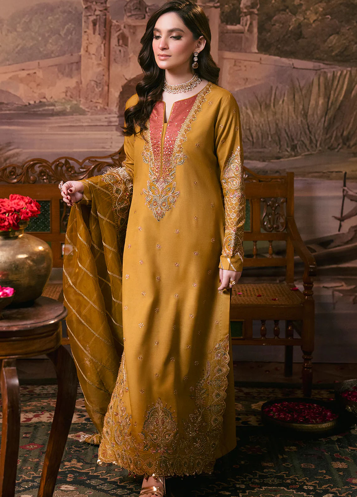 Shagun by Neeshay Unstitched Raw Silk Collection 2024 Kesar