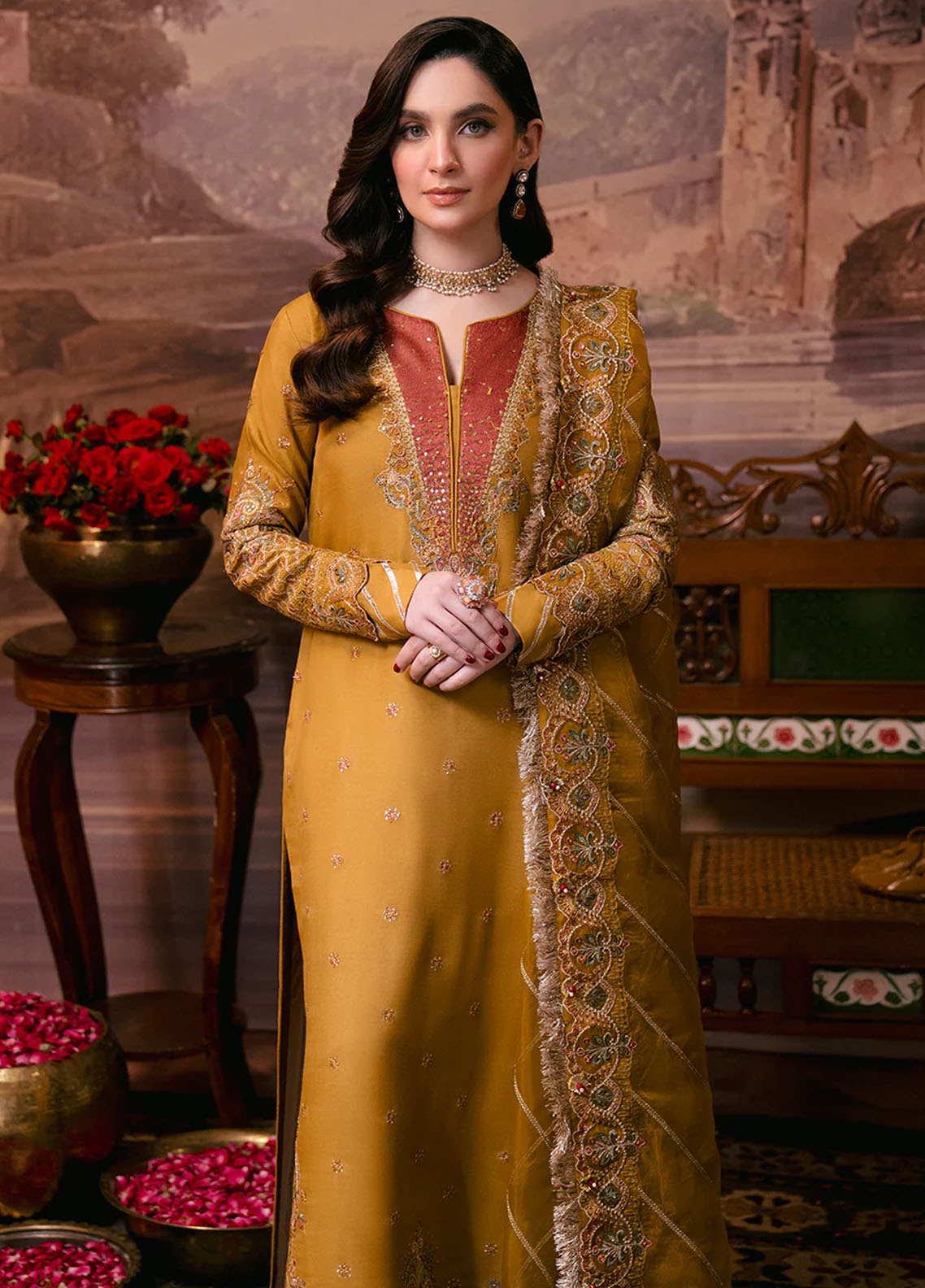 Shagun by Neeshay Unstitched Raw Silk Collection 2024 Kesar