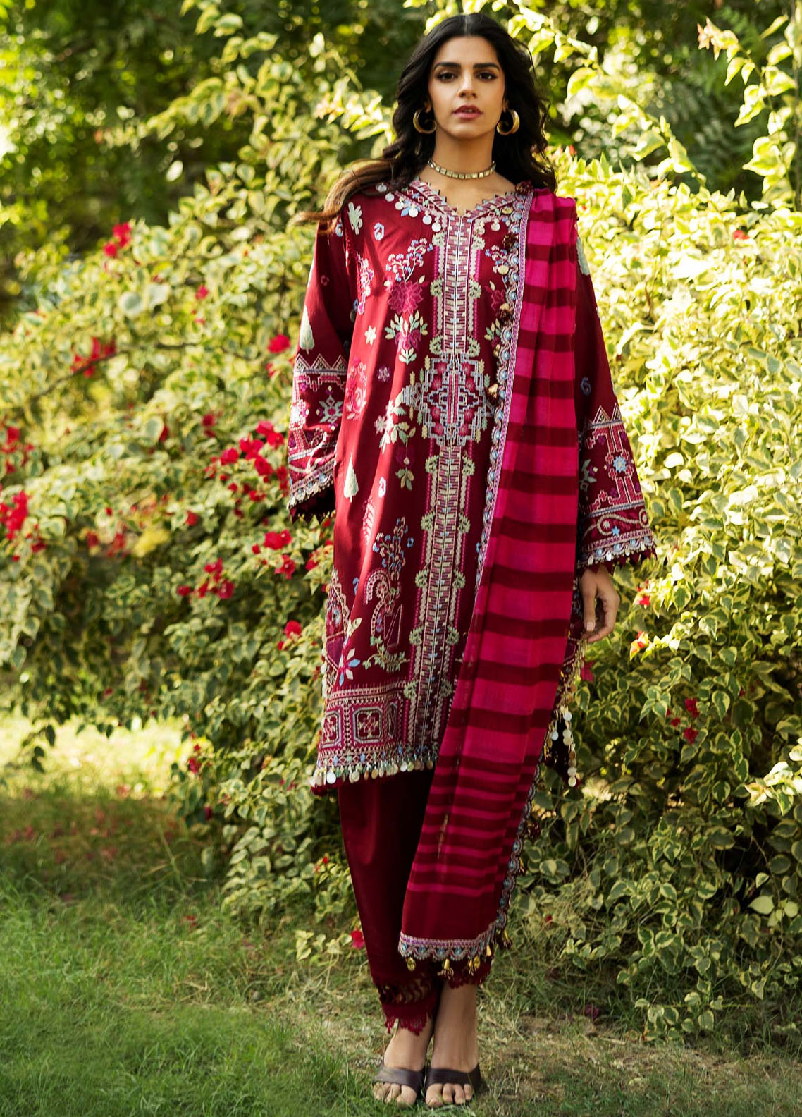 Siraa by Sadaf Fawad Khan Embroidered Lawn Suits Unstitched 3 Piece D-5B Wisteria