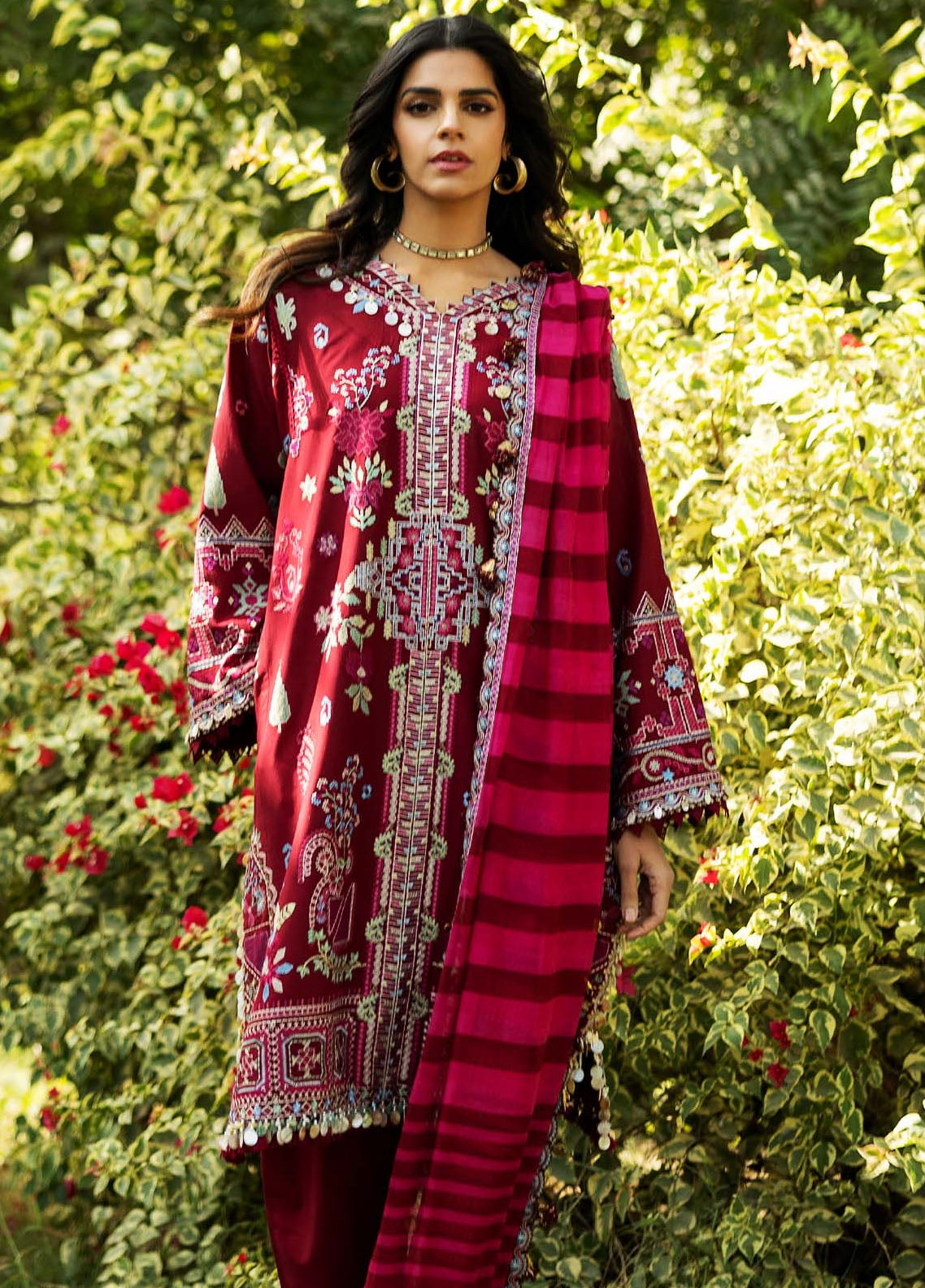 Siraa by Sadaf Fawad Khan Embroidered Lawn Suits Unstitched 3 Piece D-5B Wisteria