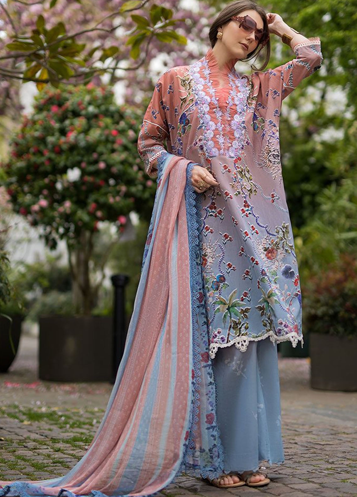 SN Basics by Sobia Nazir Embroidered Lawn Suits Unstitched 3 Piece SN25SB D-2 A