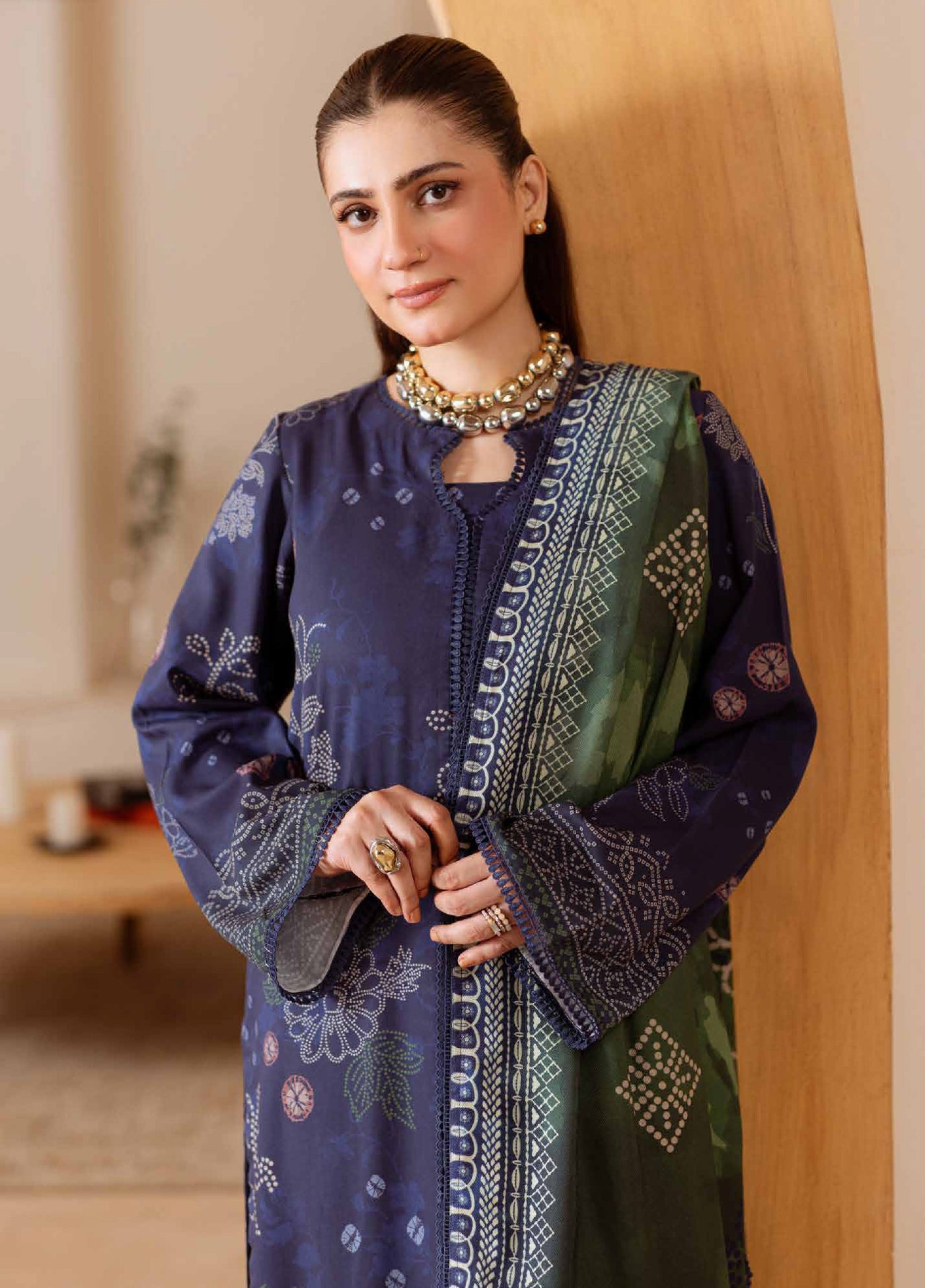 Signature Prints by Nureh Unstitched Printed Marina with wool shawl Suits 3 Piece NU25PW SP-181 - Winter Collection