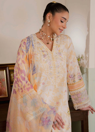Summer Lines by Neeshay Embroidered Lawn Suits Unstitched 3 Piece NSH25SL Honey Pearl
