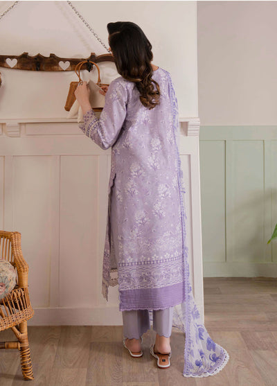 Summer Lines by Neeshay Embroidered Lawn Suits Unstitched 3 Piece NSH25SL Lavendar Dream