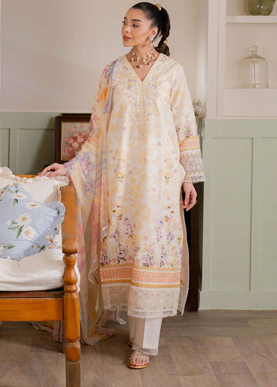 Summer Lines by Neeshay Embroidered Lawn Suits Unstitched 3 Piece NSH25SL Honey Pearl