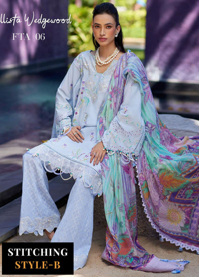 Suay by Farah Talib Luxury Lawn Unstitched Collection 2024 FTA 06 Callista Wedgewood