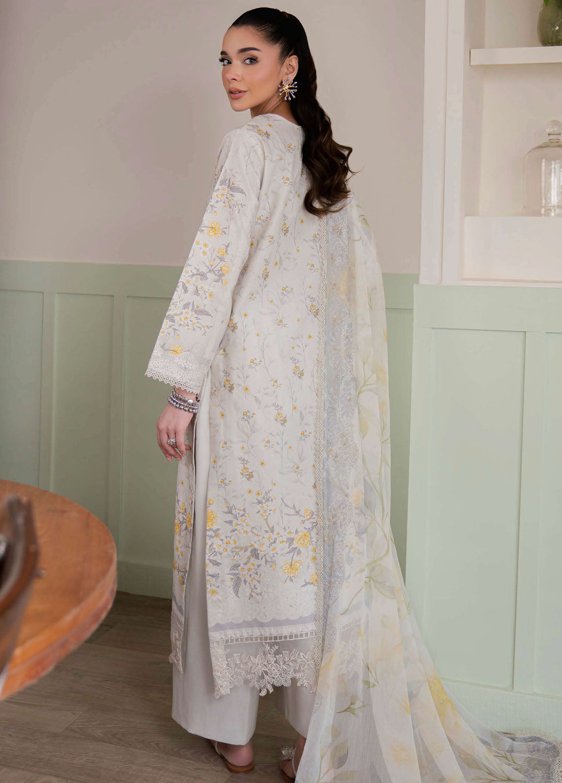 Summer Lines by Neeshay Embroidered Lawn Suits Unstitched 3 Piece NSH25SL Cloud Veil