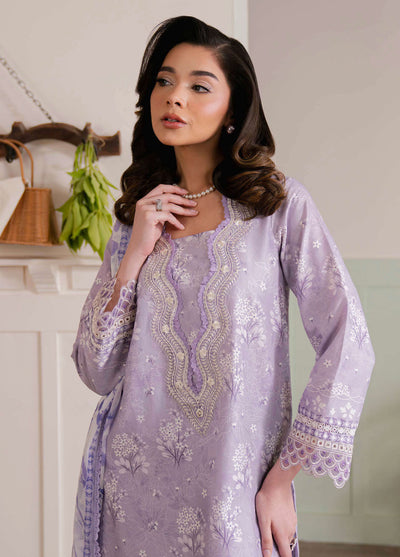 Summer Lines by Neeshay Embroidered Lawn Suits Unstitched 3 Piece NSH25SL Lavendar Dream