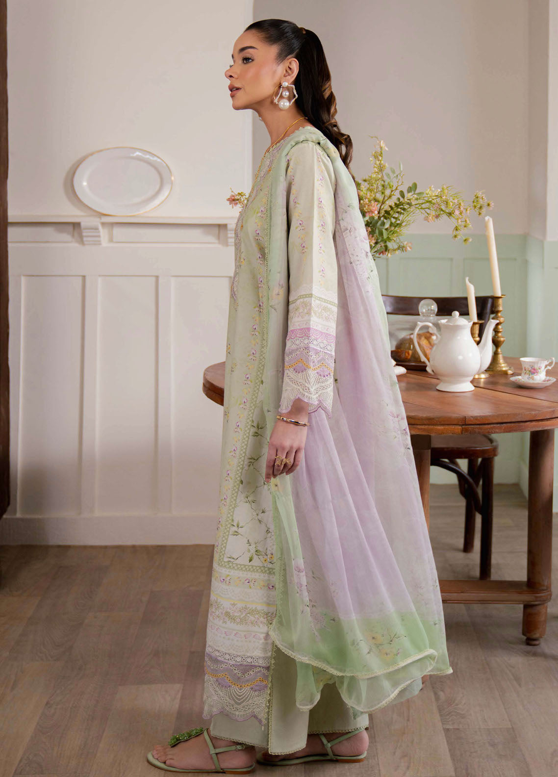 Summer Lines by Neeshay Embroidered Lawn Suits Unstitched 3 Piece NSH25SL Spring Fern