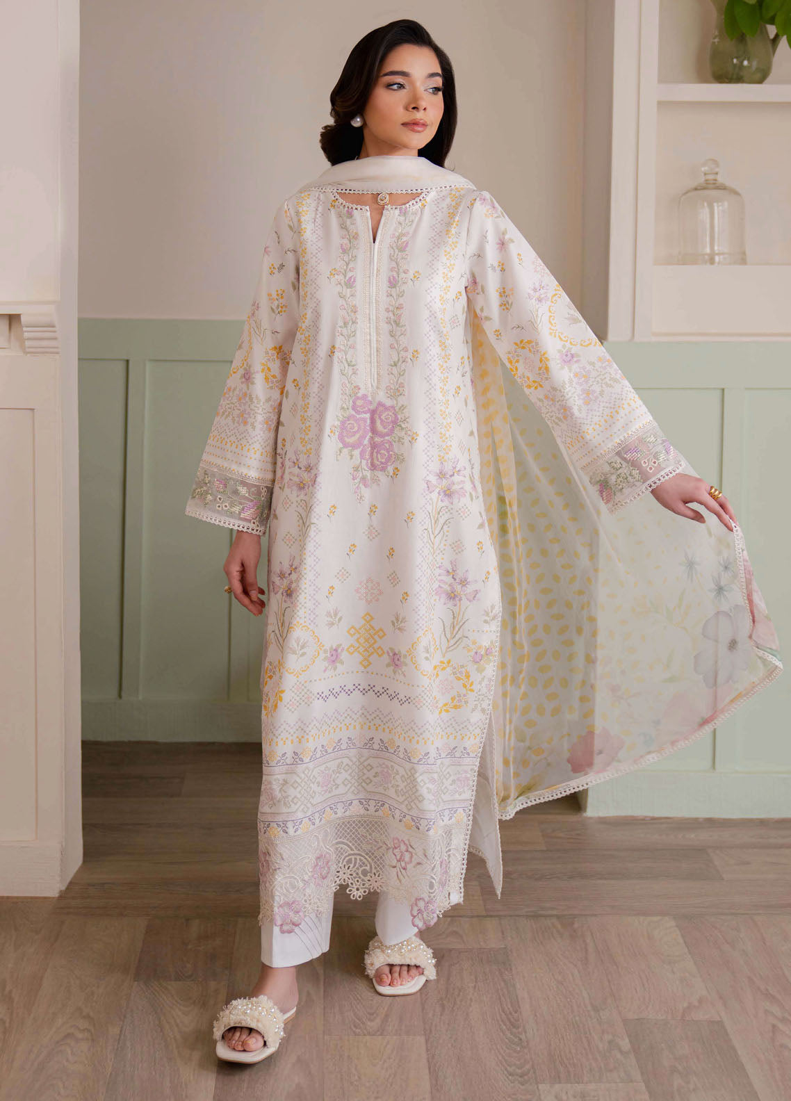 Summer Lines by Neeshay Embroidered Lawn Suits Unstitched 3 Piece NSH25SL Bloom Theory