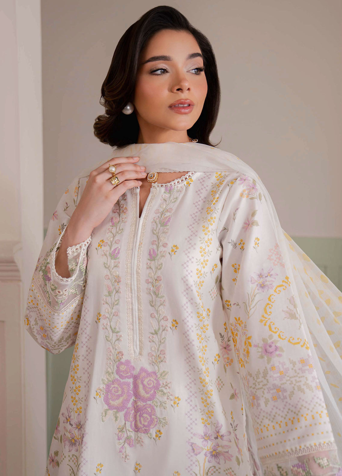 Summer Lines by Neeshay Embroidered Lawn Suits Unstitched 3 Piece NSH25SL Bloom Theory