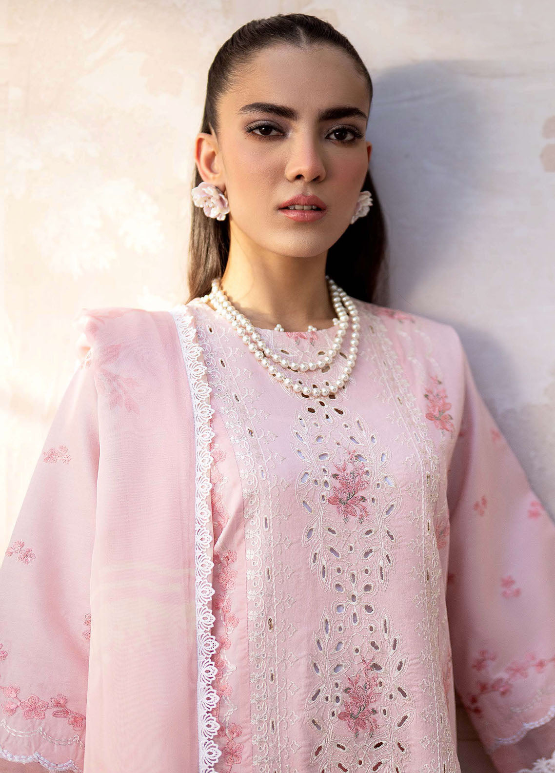 Saad Shaikh Luxury Eid Lawn Collection 2024 Pink Oasis