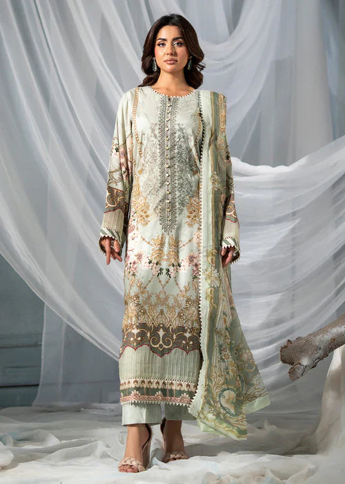 Meerak Women Embroidered Linen Sage Bloom - Winter Collection