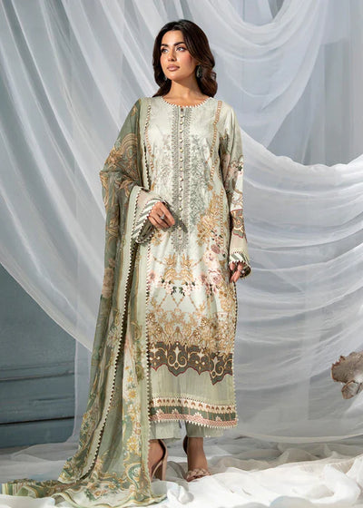 Meerak Women Embroidered Linen Sage Bloom - Winter Collection
