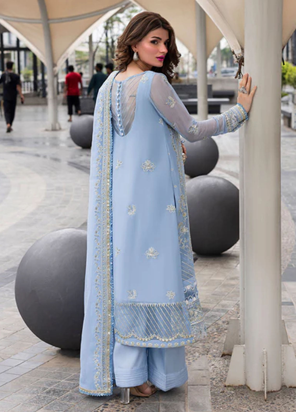 Sahane Embroidered Chiffon Suits Unstitched 3 Piece CT 25001 First Rain
