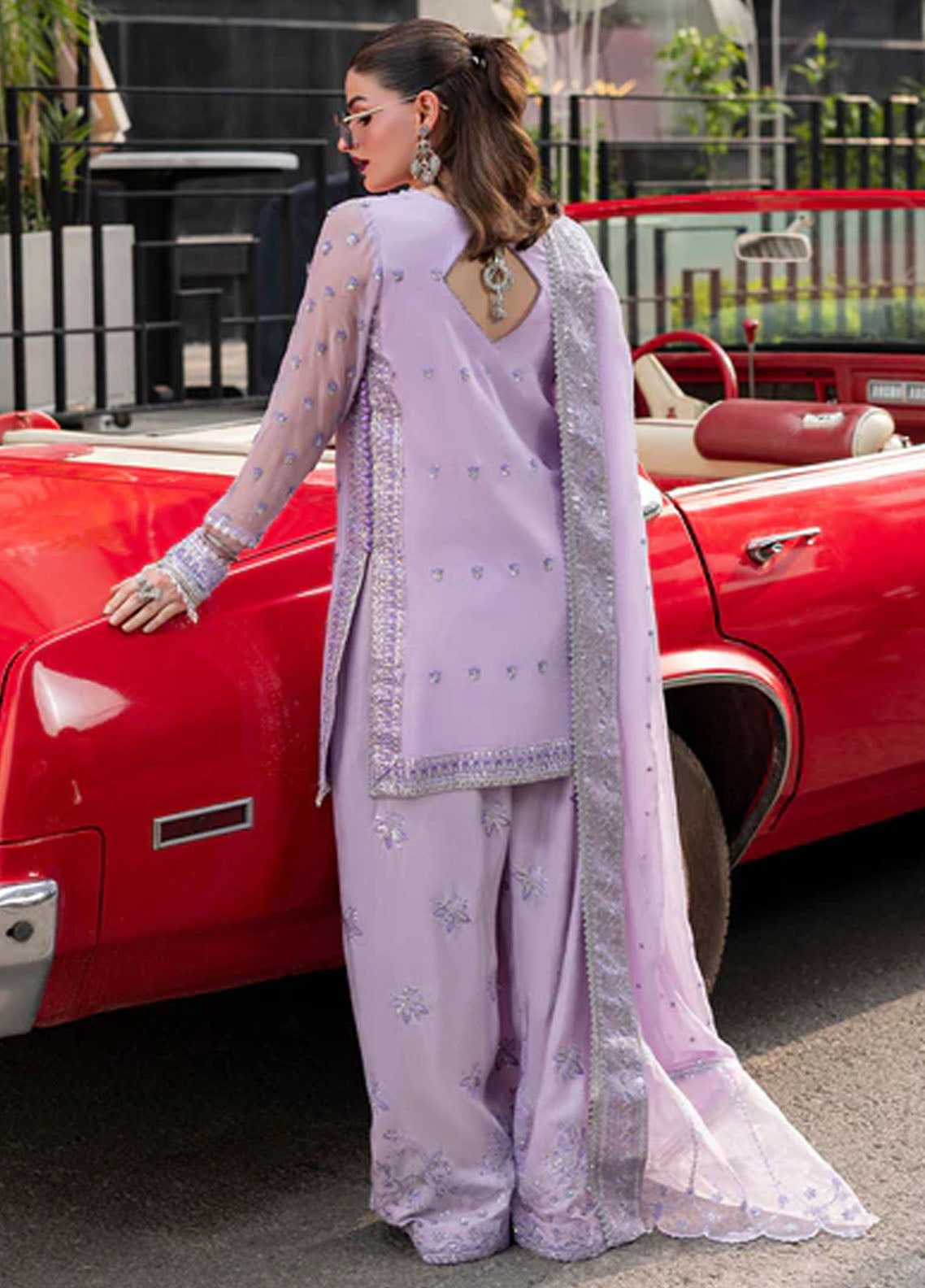 Sahane Embroidered Chiffon Suits Unstitched 3 Piece CT 25002 Lavendine