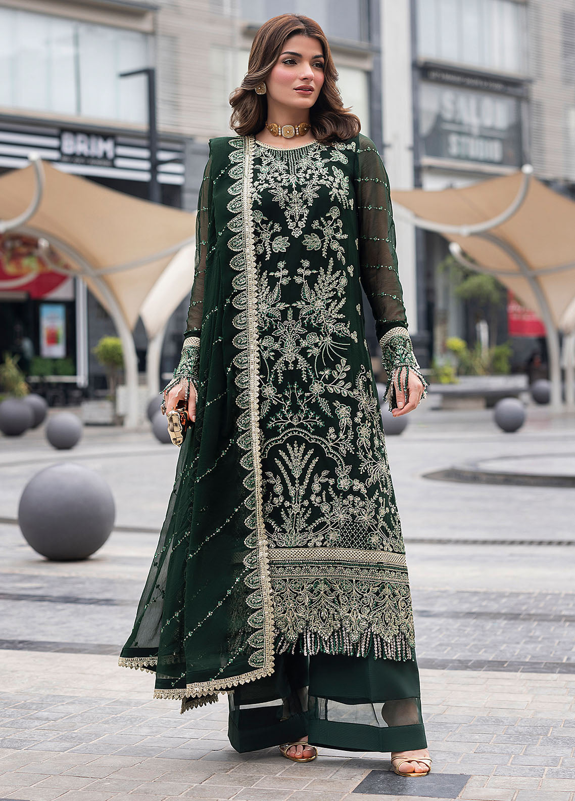 Sahane Embroidered Chiffon Suits Unstitched 3 Piece CT 25004 Everyn