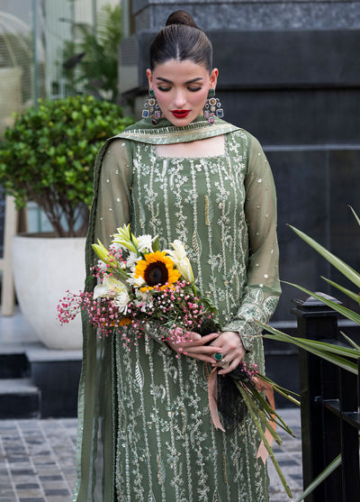 Sahane Embroidered Chiffon Suits Unstitched 3 Piece CT 25006 Mist