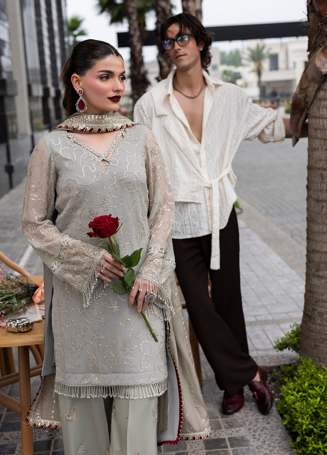 Sahane Embroidered Chiffon Suits Unstitched 3 Piece CT 25007 Dew