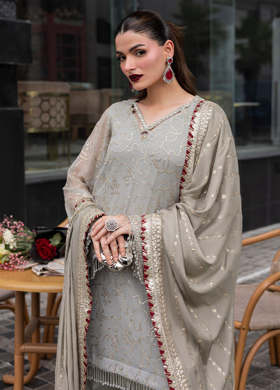 Sahane Embroidered Chiffon Suits Unstitched 3 Piece CT 25007 Dew