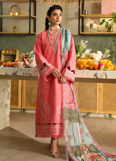 Sahane Embroidered Lawn Suits Unstitched 3 Piece SNE25IL CT-21006 Rosetta