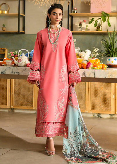 Sahane Embroidered Lawn Suits Unstitched 3 Piece SNE25IL CT-21006 Rosetta