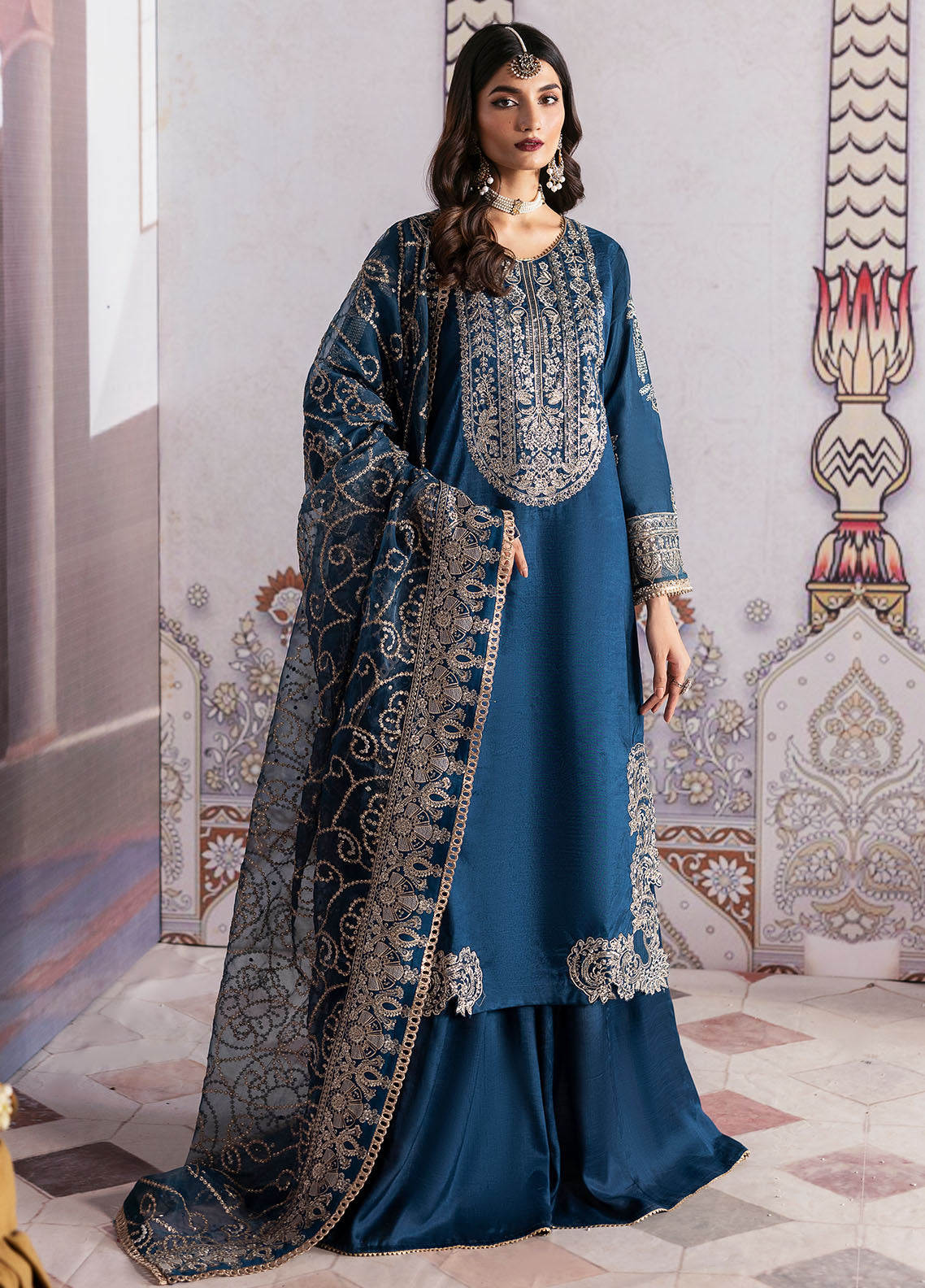 Sahane There She Glows Luxury Raw Silk Collection 2024 TSG-04 Azure