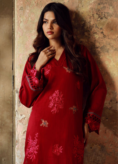 Sahar Unstitched Autum Winter Collection 2024 CH-E-V1-24-03 Crimson Elysium