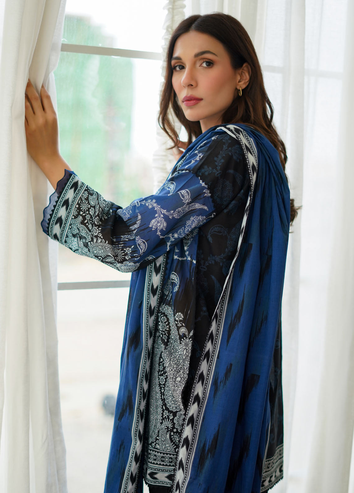 Sahar Monochrome Unstitched Lawn Collection 2024 S24-MC-V2-04