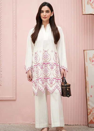 Sahar Pret Embroidered Cotton 2 Piece Suit AWCH-24-RR-V1-03 Vanilla Veil