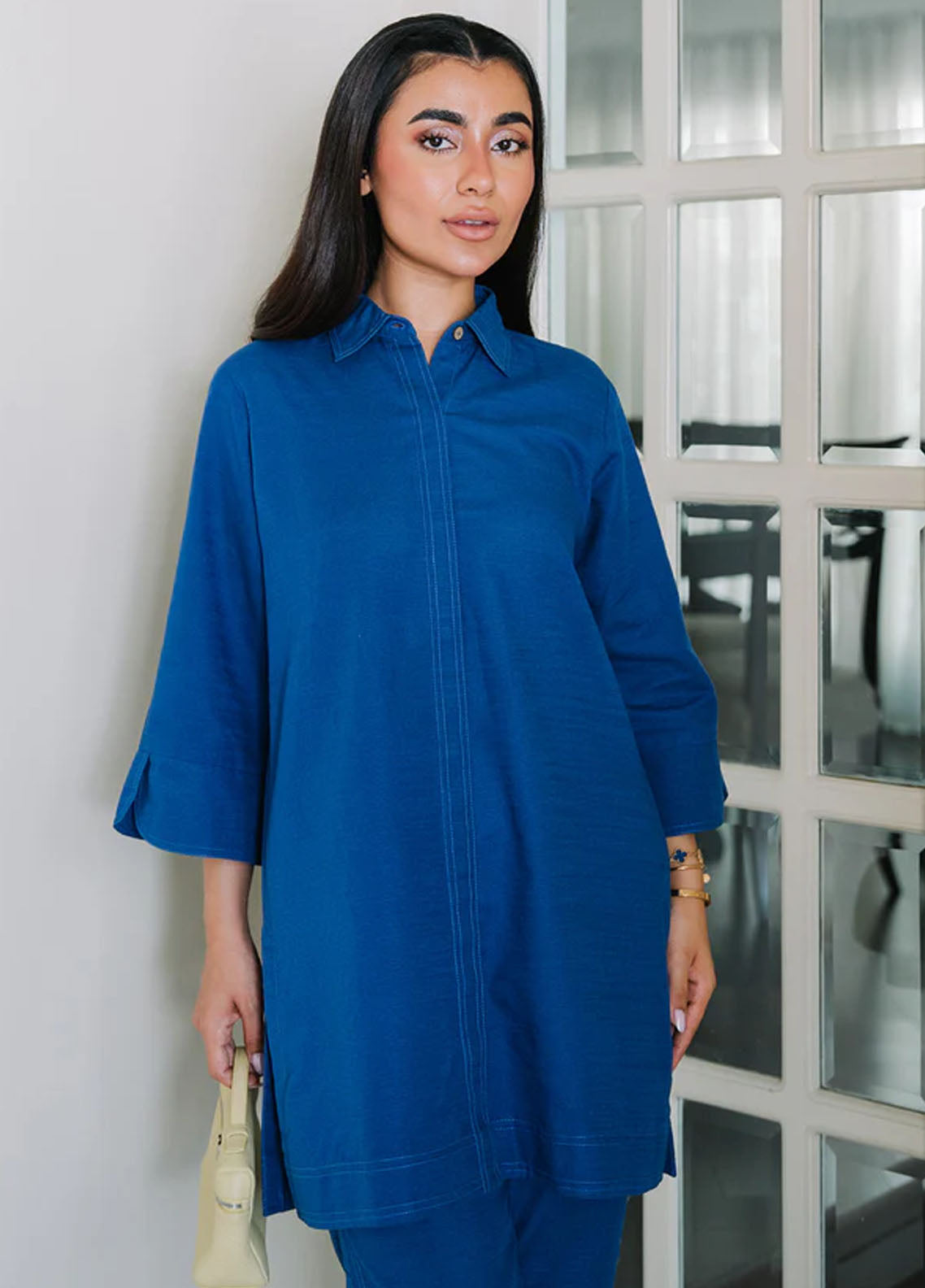 Sahar Pret Embroidered Cotton 2 Piece Suit AWEK-RK-V2-02 Blue Iris