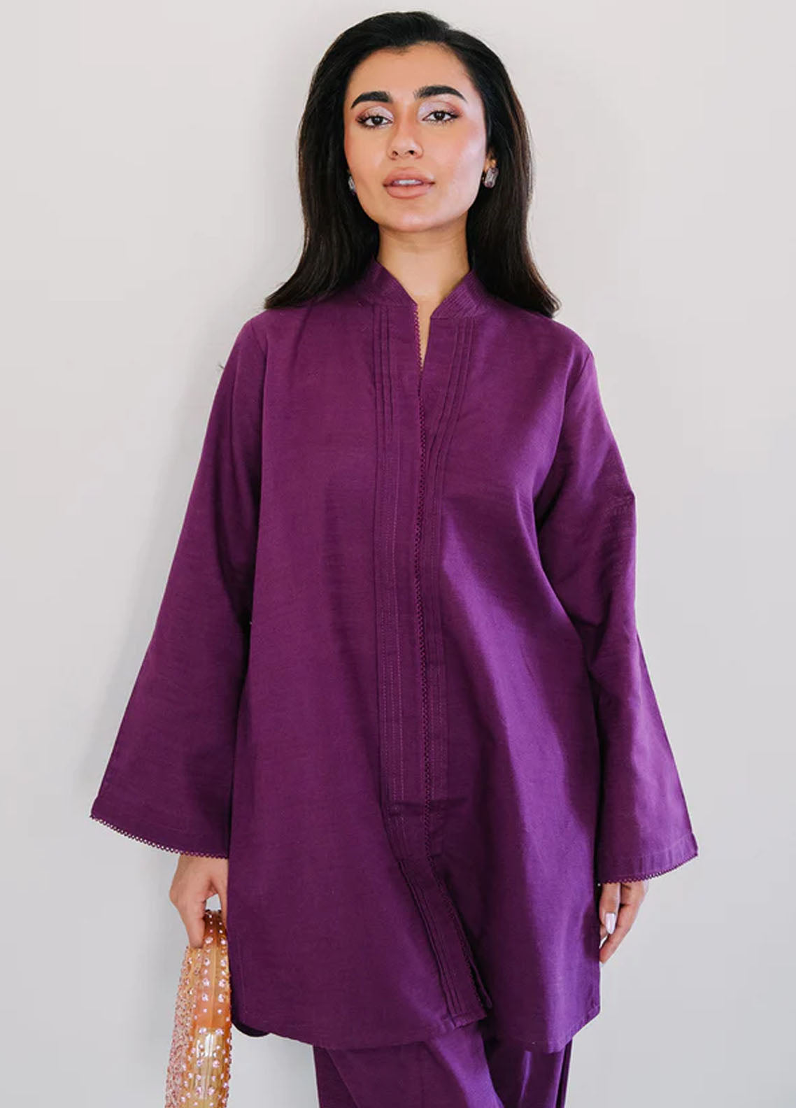 Sahar Pret Embroidered Cotton 2 Piece Suit AWEK-RR-V1-04 Orchid Plum