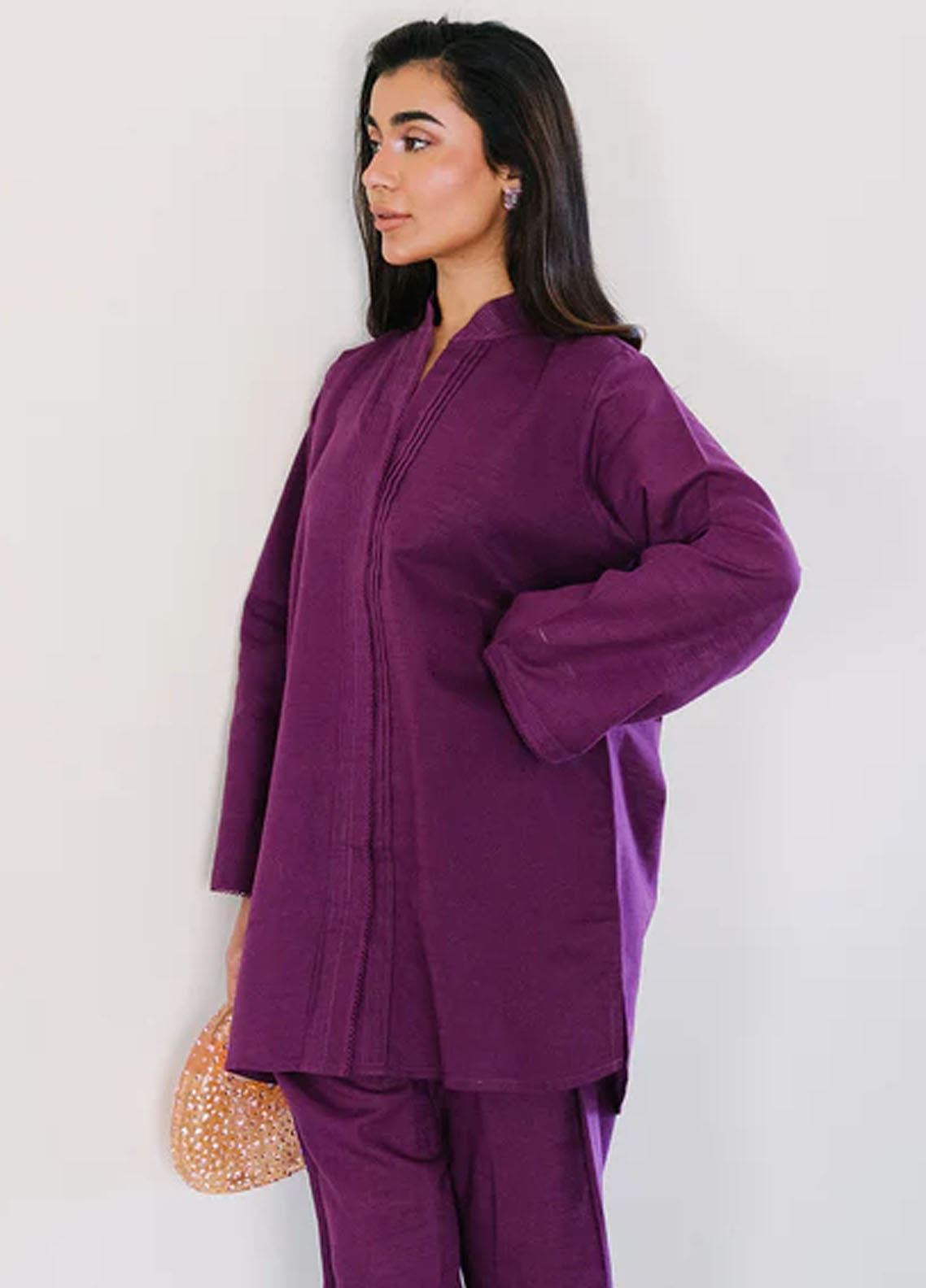 Sahar Pret Embroidered Cotton 2 Piece Suit AWEK-RR-V1-04 Orchid Plum