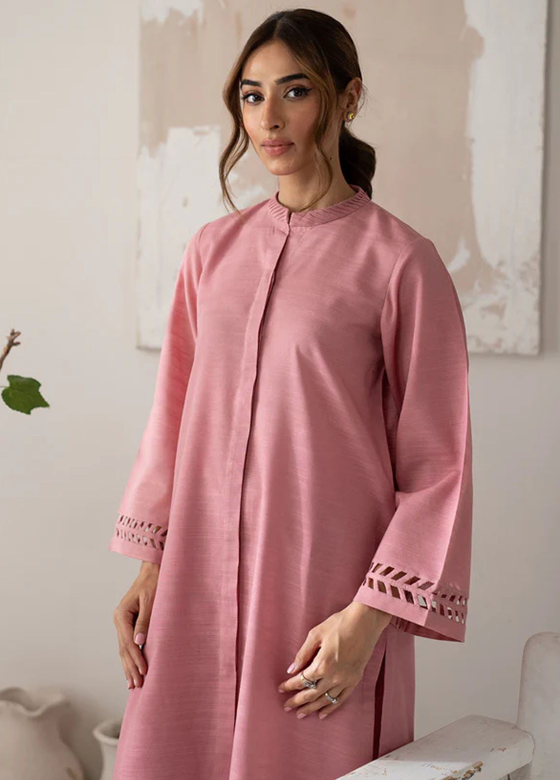 Sahar Pret Embroidered Cotton 2 Piece Suit AWEK-RR-V1-05 Rosewood